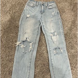Light blue ripped Mom jeans